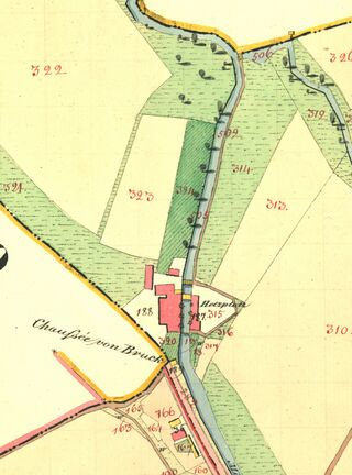 Die Mühle 1829 (Auszug franzisz. Kataster) 