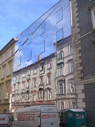 fertig verspiegeltes Haus 2014