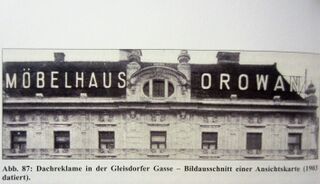 Möbelhaus Orowan, Dachreklame 1912