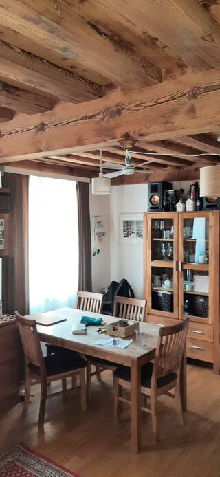 Restaurierte Balkendecke 2021