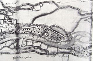 Die Mühle oben Mitte (Murflußakten 1758) 