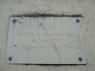 Tafel vom Umbau 1926(Foto Laukhardt 2011)